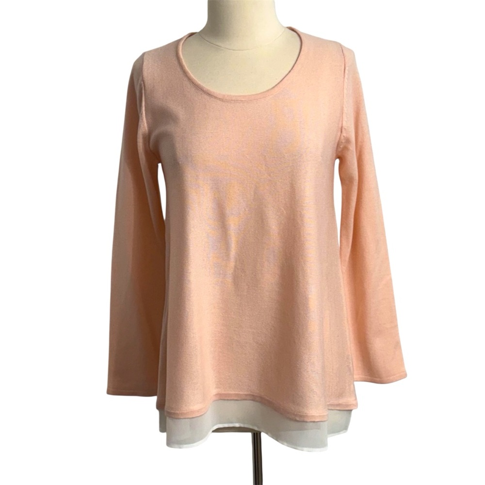 Signature I Studio Women's Long Sleeve, Pull-over Sweater w/ Shirttail Hem Sz L